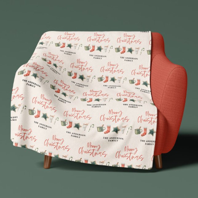 Couverture Polaire Noël traditionnel coco chaud et biscuits (Créateur téléchargé)