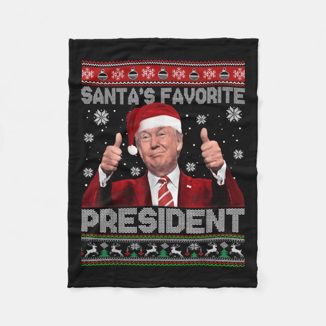 Couverture Polaire Noël Trump Père Noël Le président favori Xmas Ug (Devant)