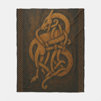Couverture Polaire Nœud de serpent en vieux norrois avec bordure celt