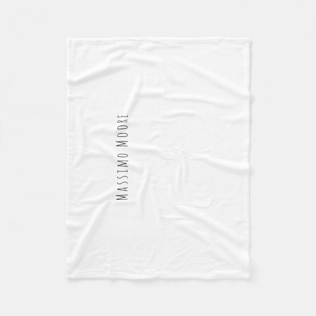Couverture Polaire Noir Blanc Élégant Simple Formel Nom Propre (Devant)
