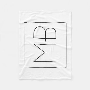Couverture Polaire Noir & Blanc Élégant Unique Monogramme