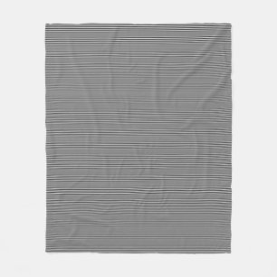 Couverture Polaire Noir Blanc rayé Moderne Modèle élégant