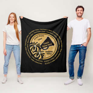 Couverture Polaire Noir, cadeaux Cheerleading de car d'or,