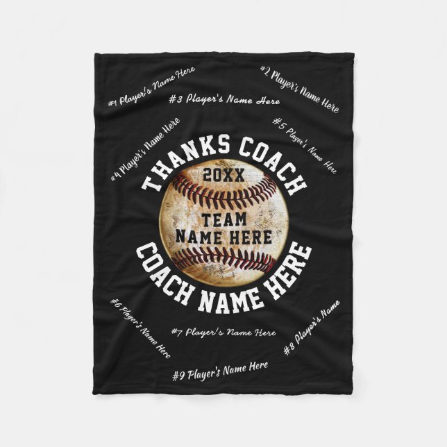 Couverture Polaire Noir et Blanc, Baseball Coach Throw Blanket (Devant)