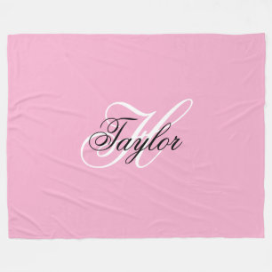 Couverture Polaire Noir et blanc Fatigue Monogramme rose
