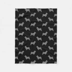Couverture Polaire Noir et gris de motif de silhouettes de Norwich