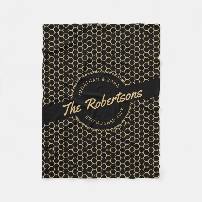 Couverture Polaire Noir et or Newlysée Keepsaké Noël (Devant)