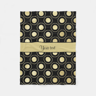 Couverture Polaire Noir fascinant de pois d'or
