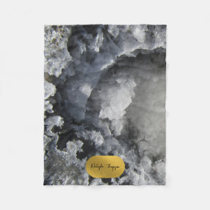 Couverture Polaire Noir Gold Foil Crystals de mer Signature Script