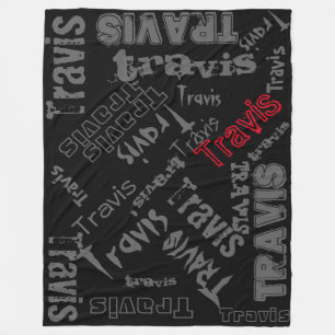 Couverture Polaire Noir, gris de charbon de bois et collage nommé