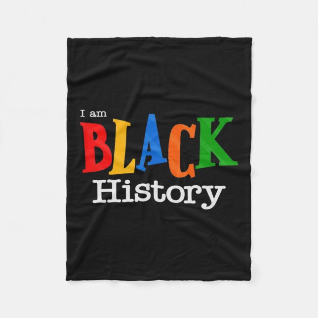 Couverture Polaire Noir Histoire Mois Fist Femmes Hommes (Devant)