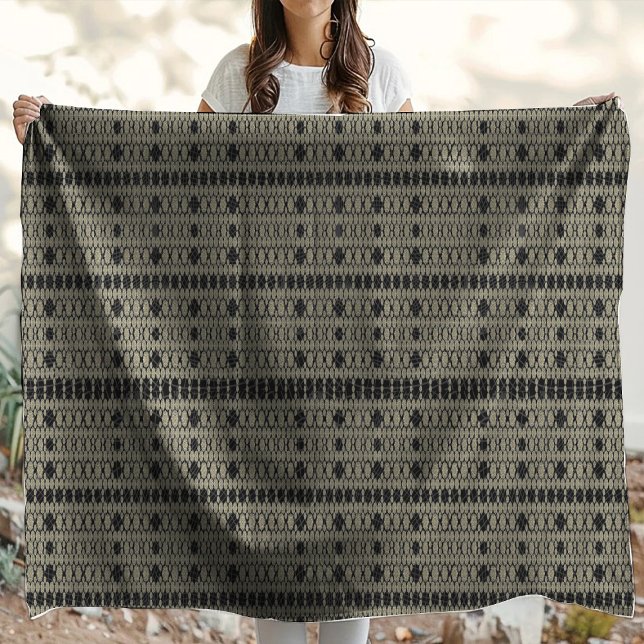 Couverture Polaire Noir Ivoire Blanc Moderne Hexa (Créateur téléchargé)