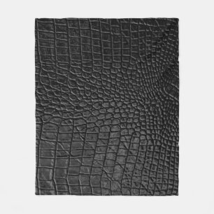 Couverture Polaire Noir lisse : Cuir Texture Élégance