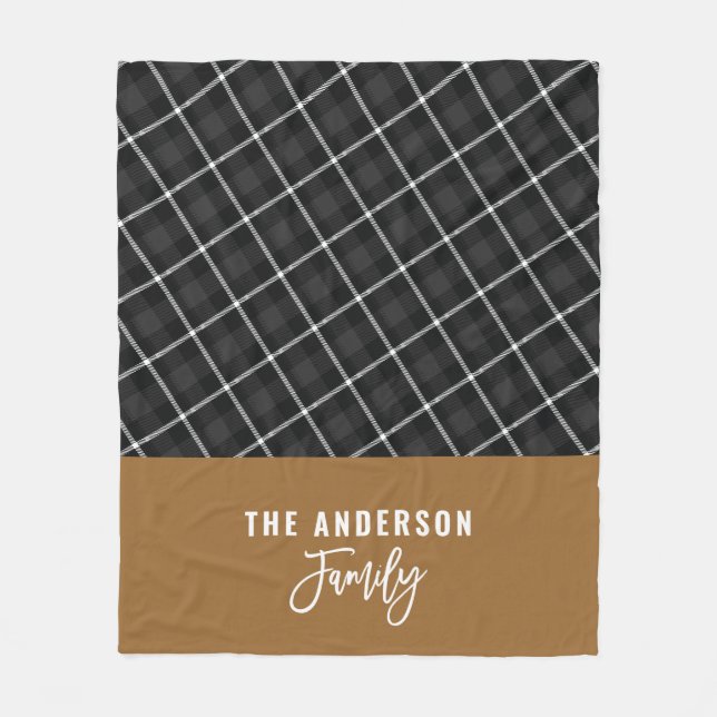 Couverture Polaire Noir moutarde moderne minima rustique automne hive (Devant)