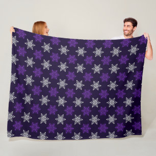 Couverture Polaire Noir violet foncé Flocon de neige Motif sans coutu