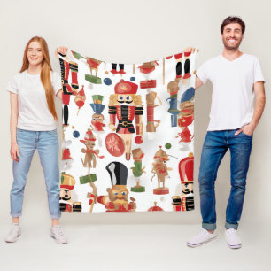 Couverture Polaire noisette aquarelle motif de Noël