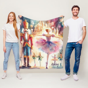 Couverture Polaire Noisette Ballet Noël Ballerina Nom personnalisé