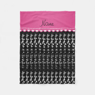 Couverture Polaire Nom biberon noir rattle pacifier cigogne