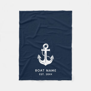 Couverture Polaire Nom de bateau nautique personnalisé Ancre