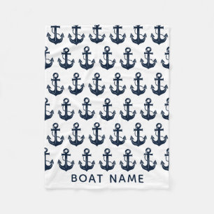 Couverture Polaire Nom de bateau nautique personnalisé Ancre