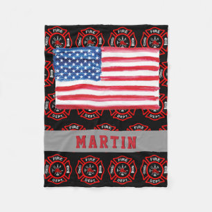 Couverture Polaire Nom de drapeau des Etats-Unis de croix maltaise de