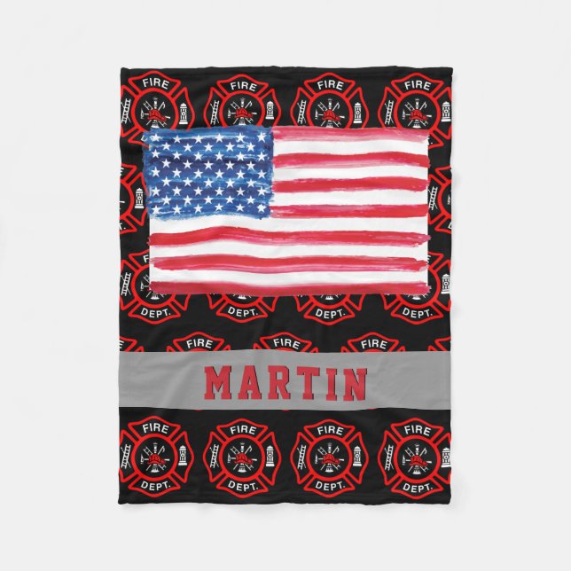 Couverture Polaire Nom de drapeau des Etats-Unis de croix maltaise de (Devant)