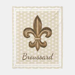 Couverture Polaire Nom de famille de Gold Fleur de Lis de Français d