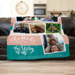 Couverture Polaire Nom de famille Photo Collage | Turquoise & rose<br><div class="desc">Elle vous a donné naissance, elle vous a nourri, elle vous a ramassé dans d'horribles danses du collège ; assurez-vous de lui montrer à quel point vous êtes reconnaissants ! Il est toujours temps pour maman de se mettre à l'aise avec ses photos préférées. Les couvertures de mémoire photo sont...</div>