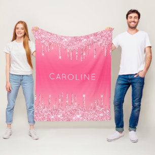 Couverture Polaire Nom de la fille personnalisée Parties scintillant