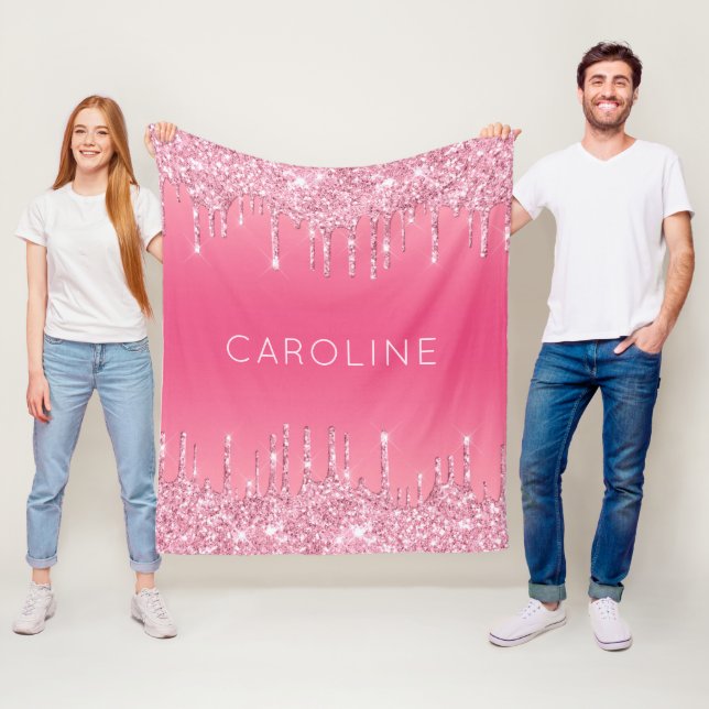 Couverture Polaire Nom de la fille personnalisée Parties scintillant  (En situation)