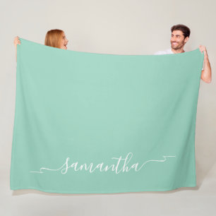 Couverture Polaire Nom de la signature de lavage à ruban Turquoise et