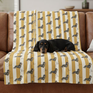 Couverture Polaire Nom de l'animal de compagnie personnalisé Yellow S