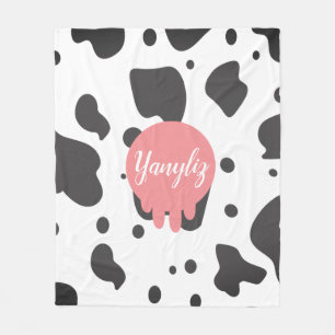 Couverture Polaire Nom d'impression de la vache Cool Monogramme