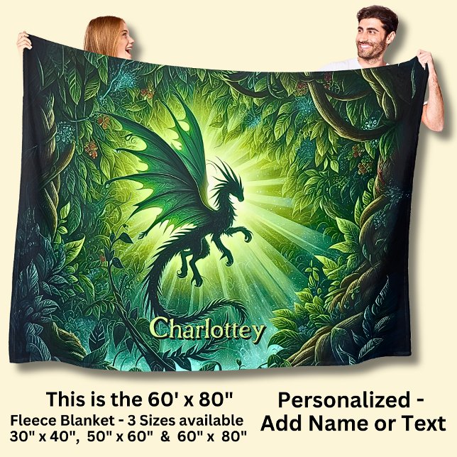 Couverture Polaire Nom, Dragon Fantastique Volant dans des Rayons de  (Créateur téléchargé)