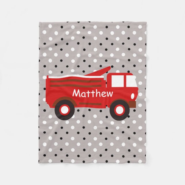 Couverture Polaire Nom du Firetruck W, mignon pour des enfants ! (Devant)