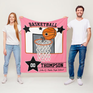 Couverture Polaire Nom du joueur de basket-ball School and Jersey Num
