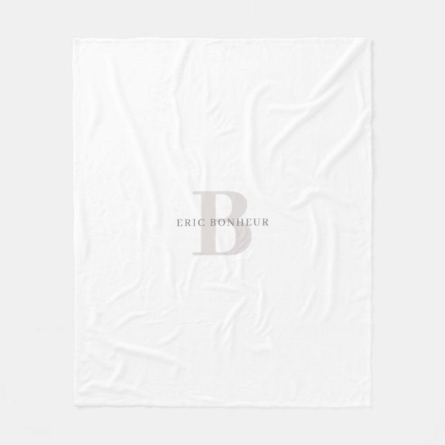 Couverture Polaire Nom et monogramme modernes élégants (Devant)