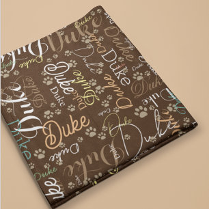 Couverture Polaire Nom et pattes de chien personnalisées partout sur