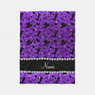 Couverture Polaire Nom indigo violet parties scintillant cowboy botte