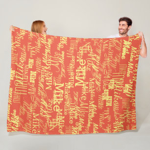 Couverture Polaire Nom jaune clair Allonge martelée Orange-Rouge