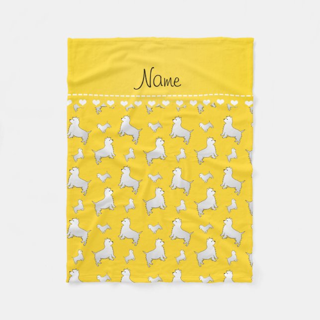 Couverture Polaire Nom jaune West Highland White Terrier chiens (Devant)