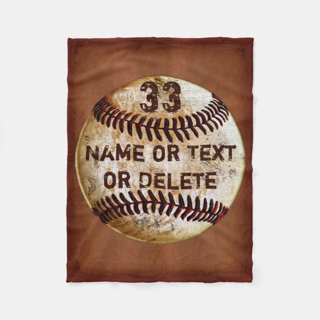 Couverture Polaire Nom, Jersey Number Cool Baseball Blanket, 3 taille (Devant)