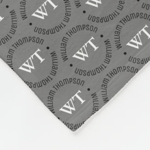 Couverture Polaire Nom (monogramme circulaire) estampillé partout sur