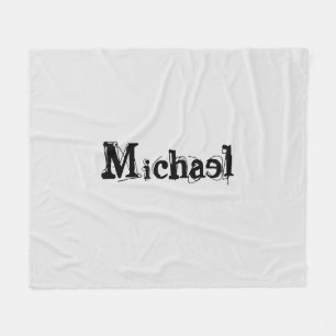 Couverture Polaire Nom monogramme moderne minimaliste noir gris
