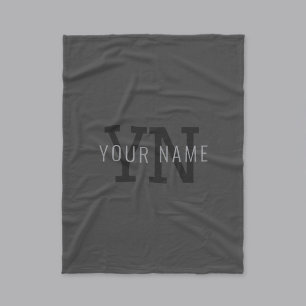 Couverture Polaire Nom monographique moderne gris foncé (ou autre tex