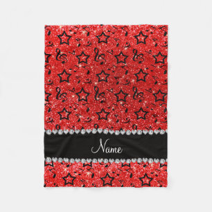 Couverture Polaire Nom neon rouge parties scintillant notes de musiqu