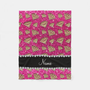 Couverture Polaire Nom or diamant neon rose chaud parties scintillant