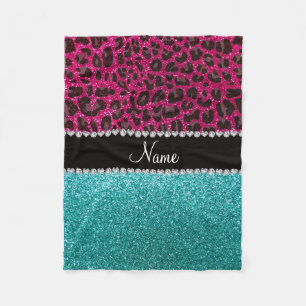 Couverture Polaire Nom parties scintillant rose chaud léopard parties