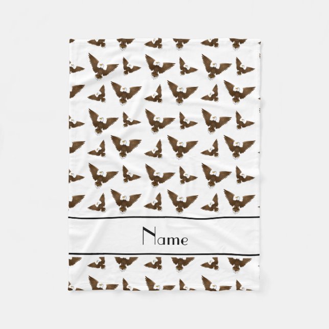 Couverture Polaire Nom personnalisé aigle blanc (Devant)