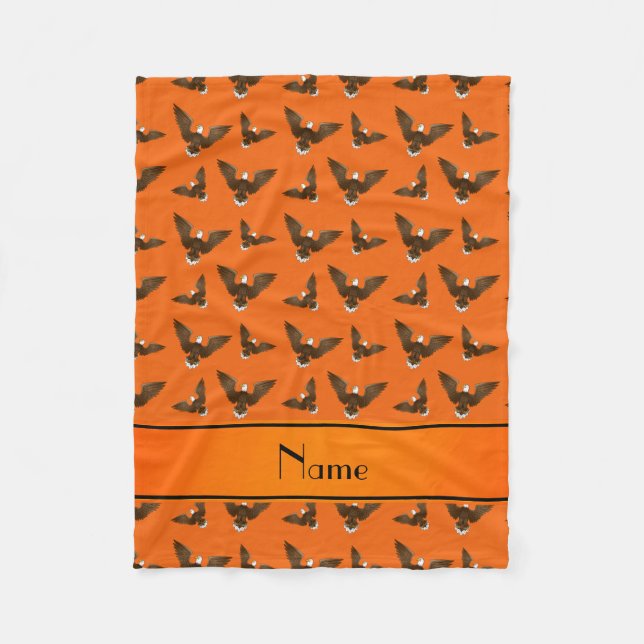 Couverture Polaire Nom personnalisé aigle orange (Devant)